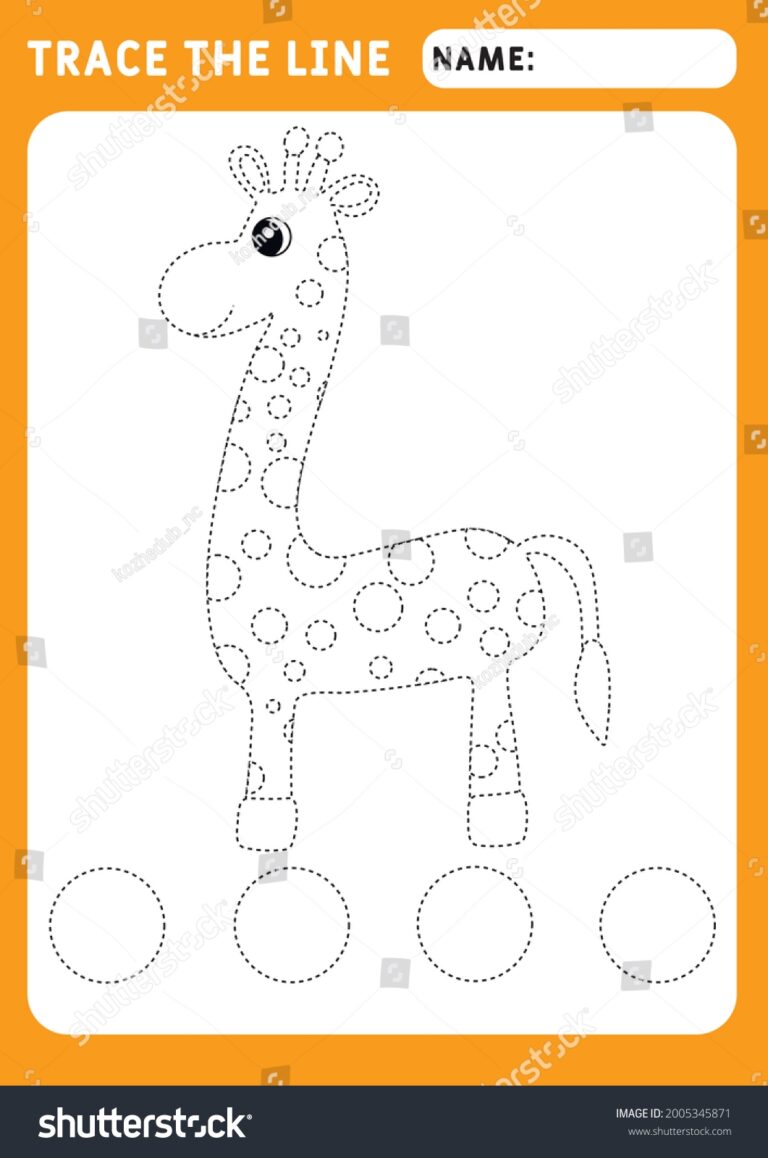 Little Giraffe Preschool Worksheet Practicing Fine Stock Vector Royalty Free 2005345871 Shutterstock