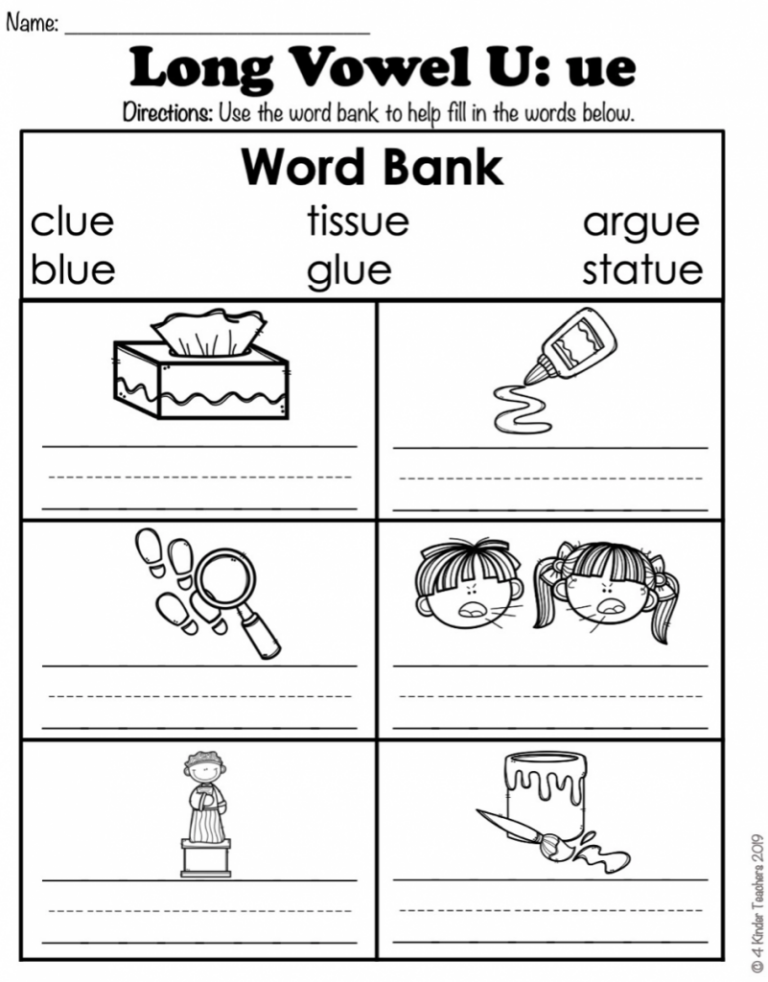 Long And Short Vowel U Spelling Worksheet Free Printable For Kids Worksheets Library
