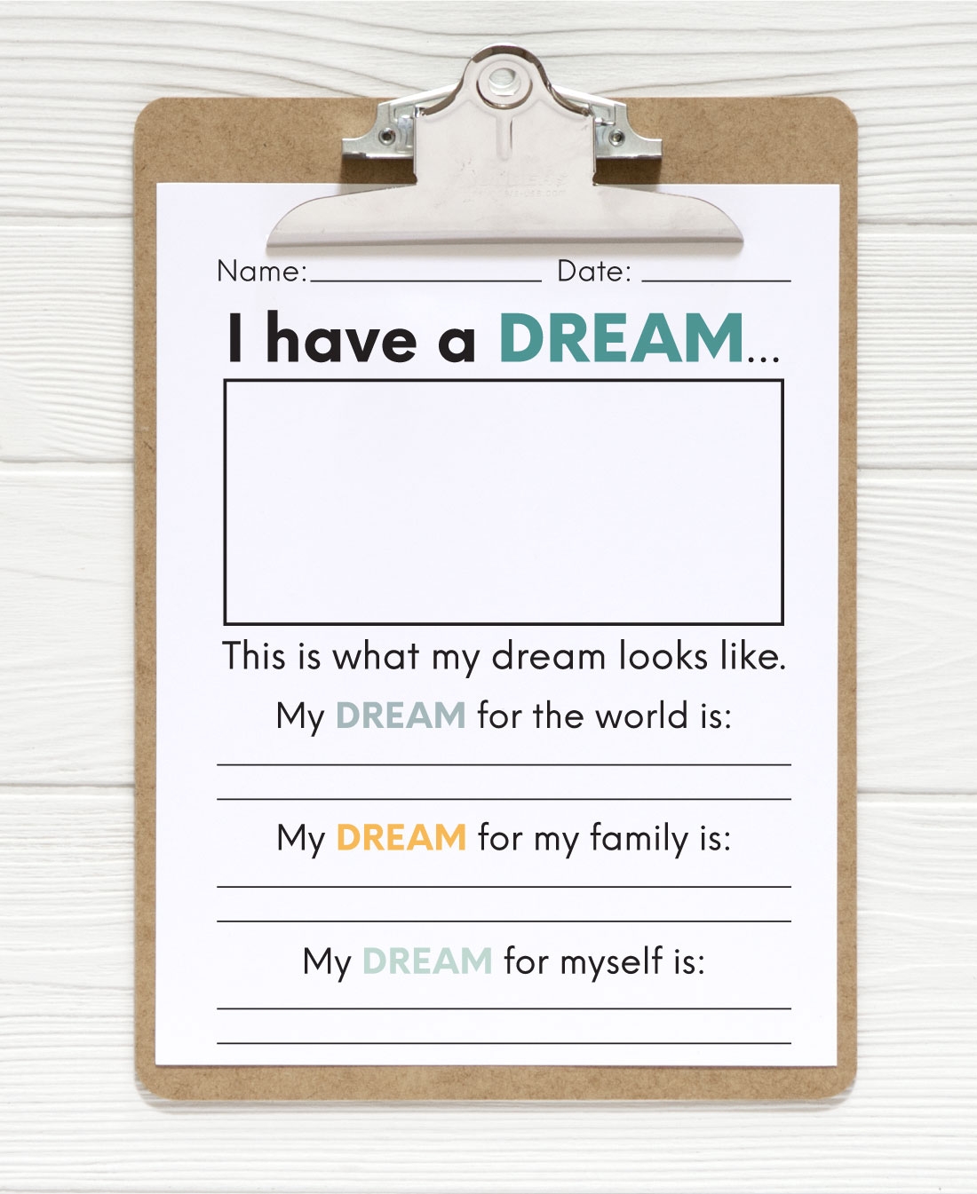 I Have A Dream Printable Worksheets I Have A Dream Printable Worksheets