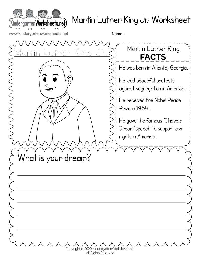 Martin Luther King Jr Preschool Worksheets Martin Luther King Jr Preschool Worksheets