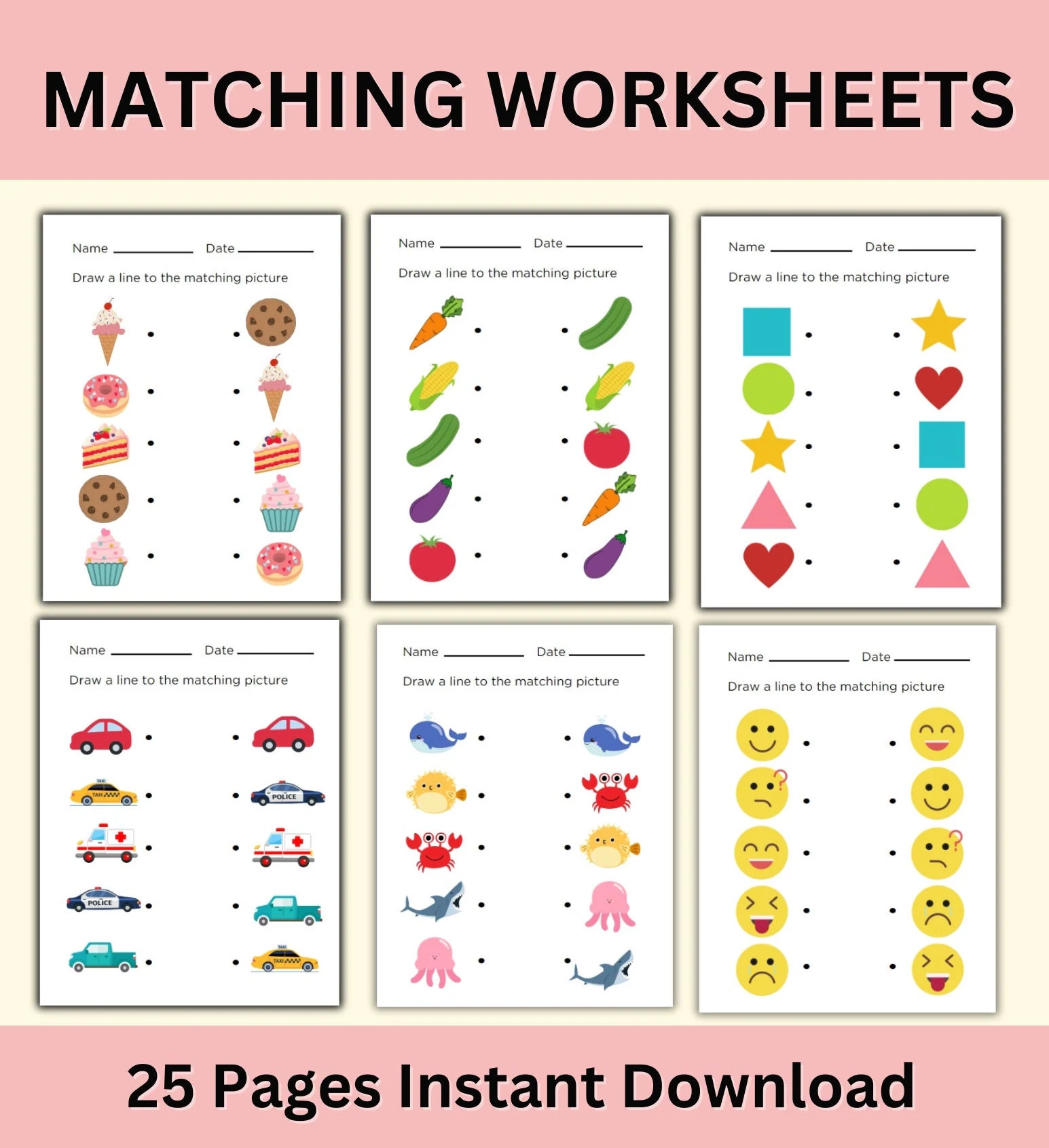 Pairs Worksheet For Preschoolers Pairs Worksheet For Preschoolers