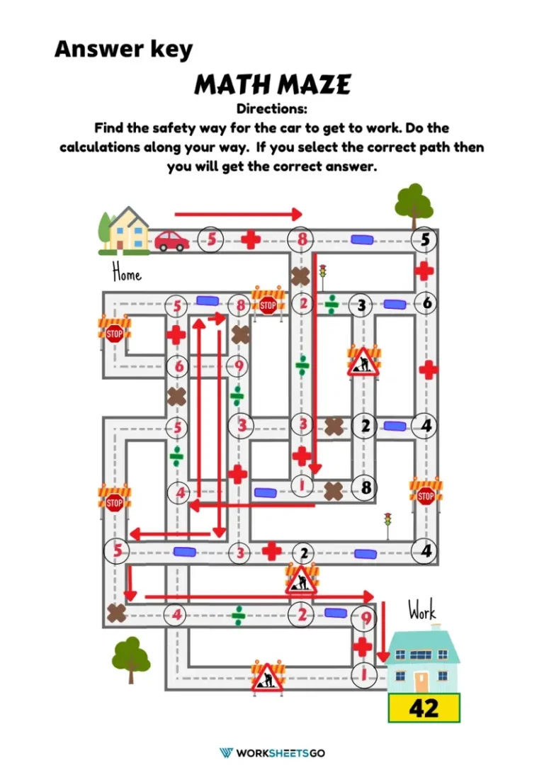 Math Maze Worksheets WorksheetsGO