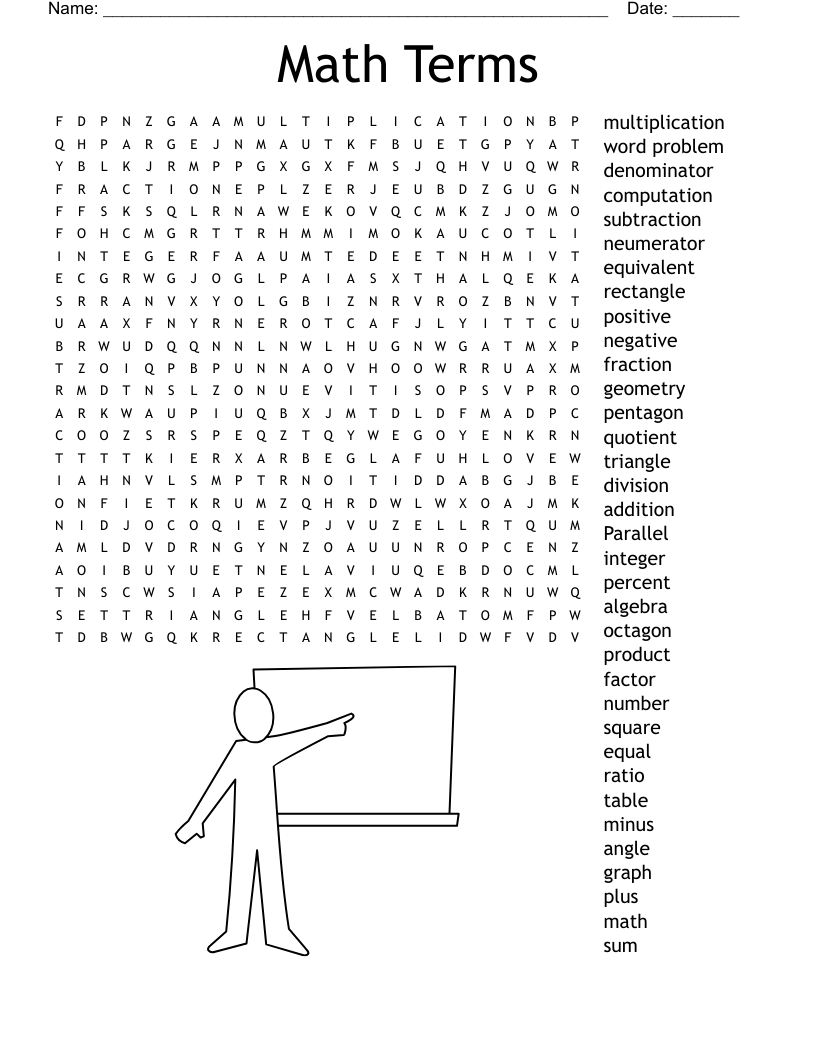 Math Word Search Printable Worksheets Math Word Search Printable Worksheets