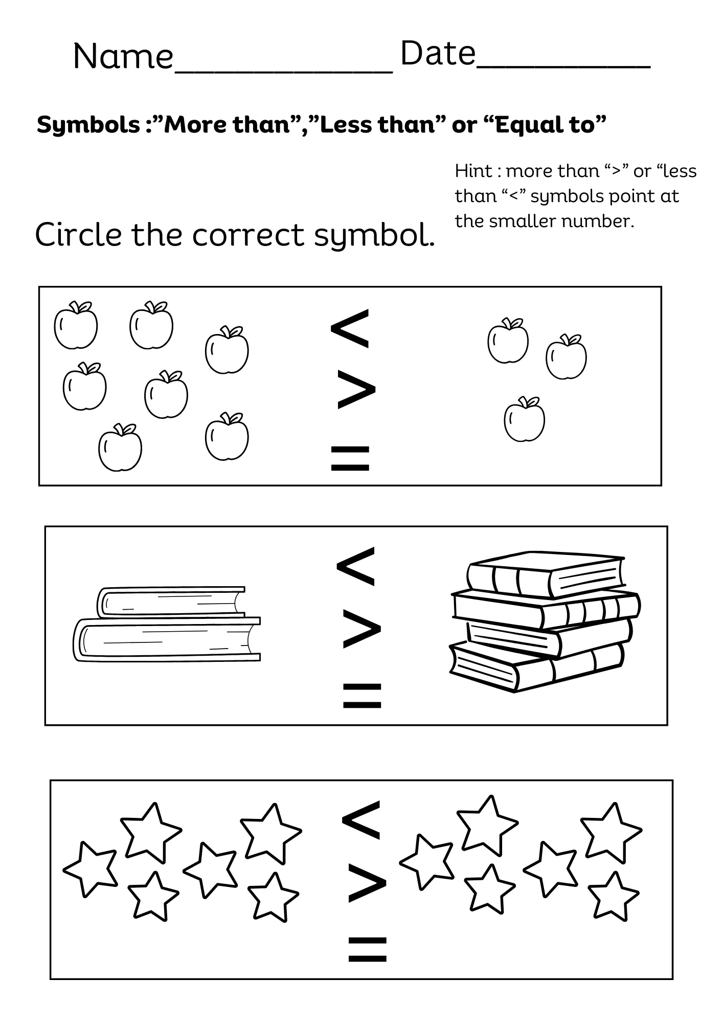 Preschool Worksheets Concept Of Quantities