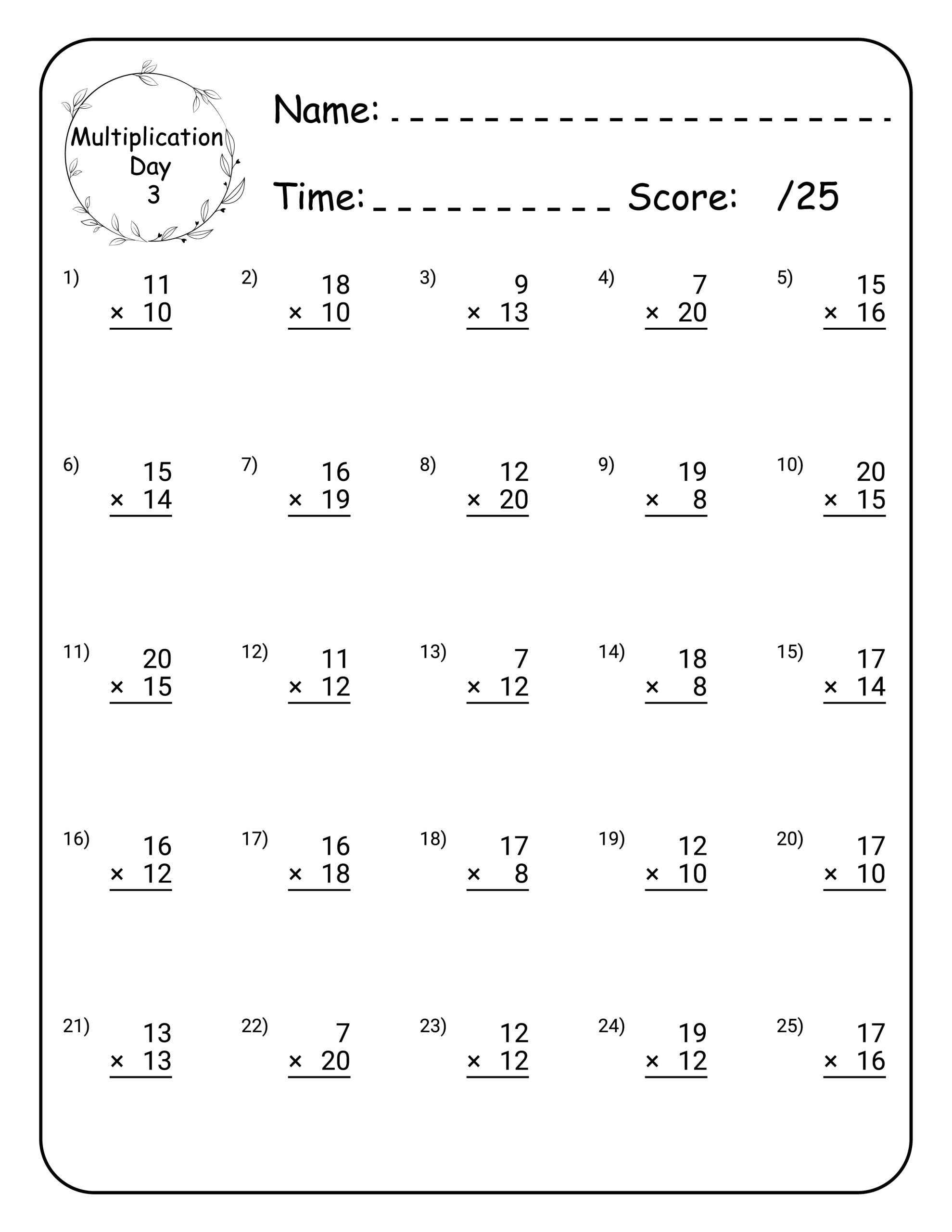 Printable Multiplication Worksheets For Grade 5 Printable Multiplication Worksheets For Grade 5