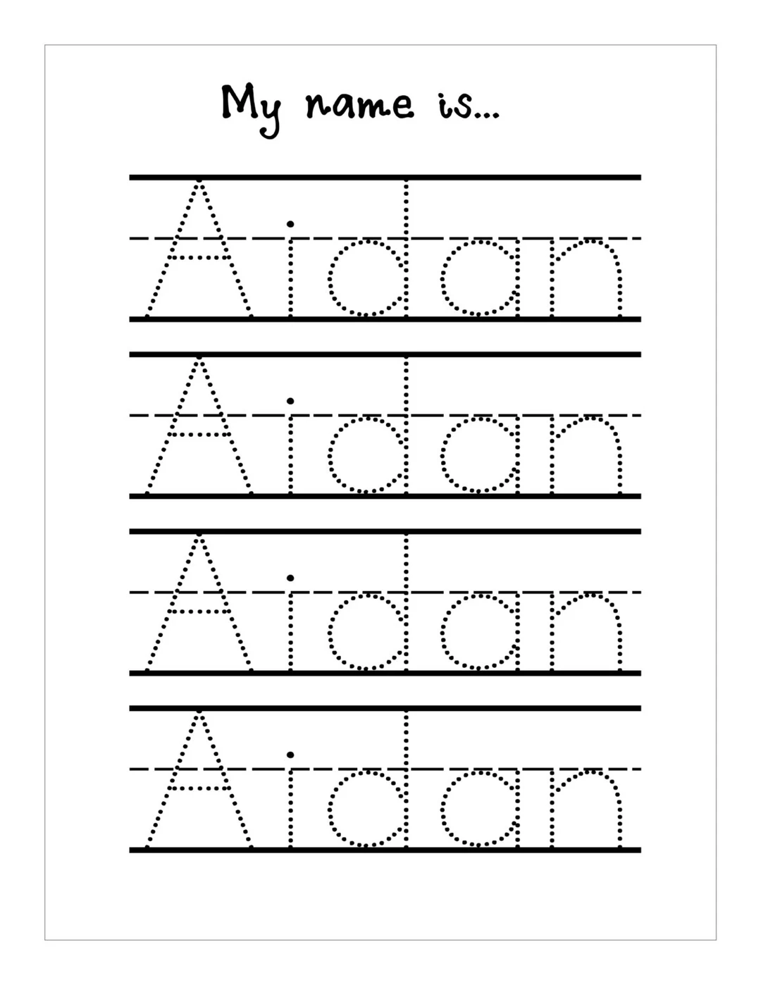 Printable Name Tracing Worksheets For Preschoolers