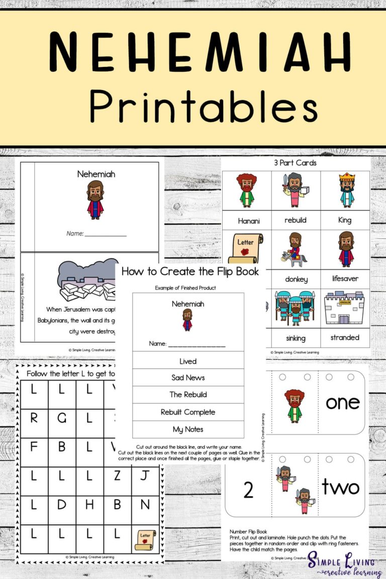 Nehemiah Printables Simple Living Creative Learning