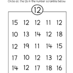 Number Twelve Writing Counting And Identification Printable Worksheets For Children