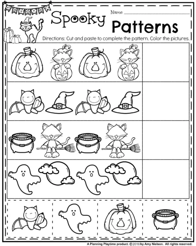 October Preschool Worksheets Planning Playtime