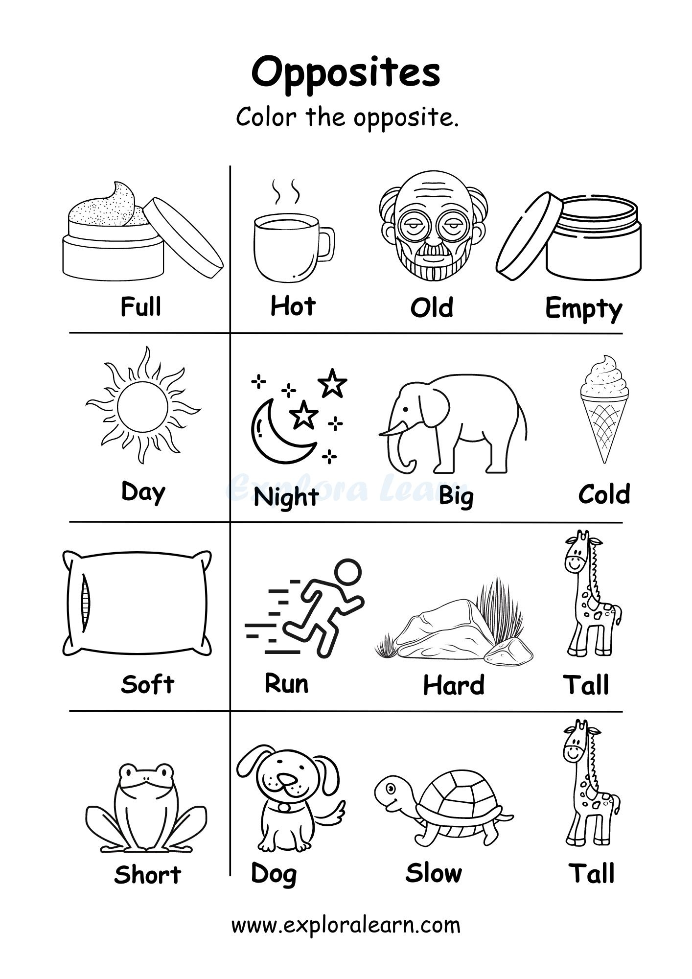 Opposites Worksheet For Preschool Opposites Worksheet For Preschool