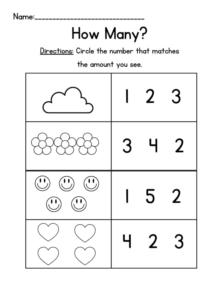 Prek Number Packet Prek Numbers 1 5 Prek Counting Worksheet Pre k Worksheet Etsy