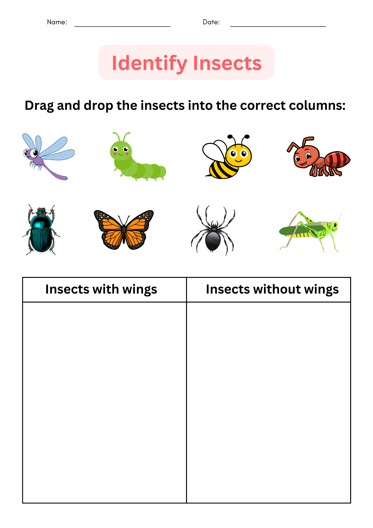 Printable Insect Worksheets Printable Insect Worksheets