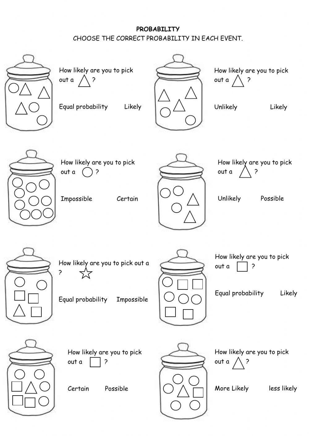 Probability Worksheets Grade 2 Free Probability Worksheets Grade 2 Free