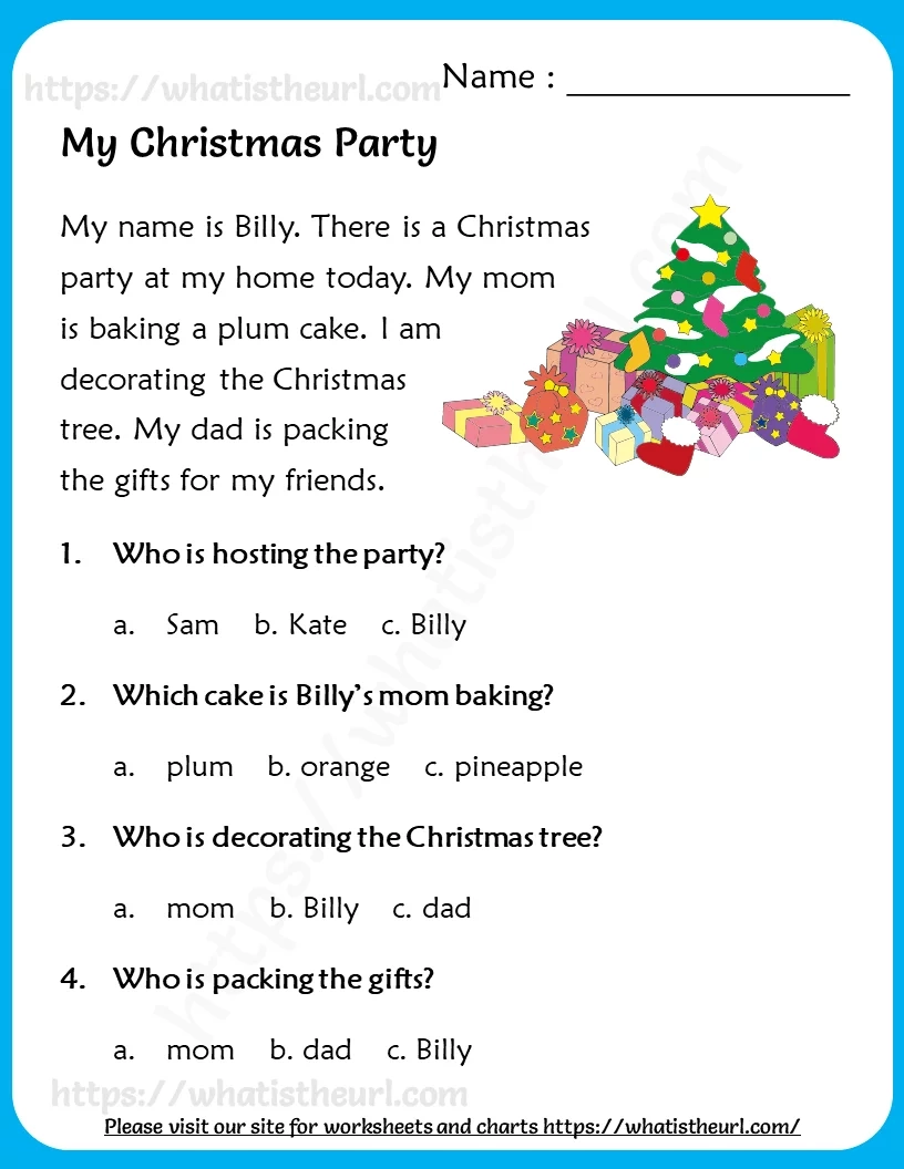 Christmas Reading Comprehension Worksheets Grade 2 Christmas Reading Comprehension Worksheets Grade 2