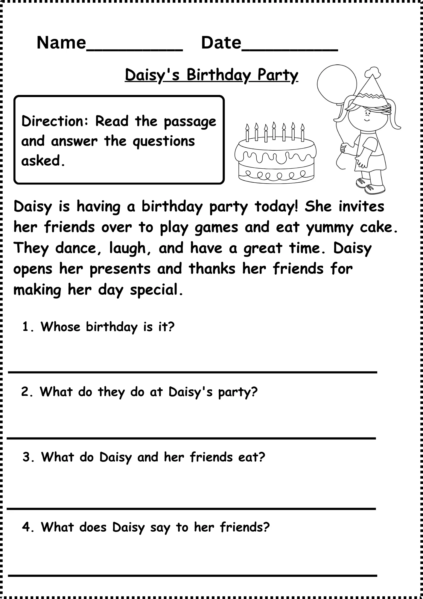 Reading Comprehension For Grade 1 Worksheets Reading Comprehension For Grade 1 Worksheets