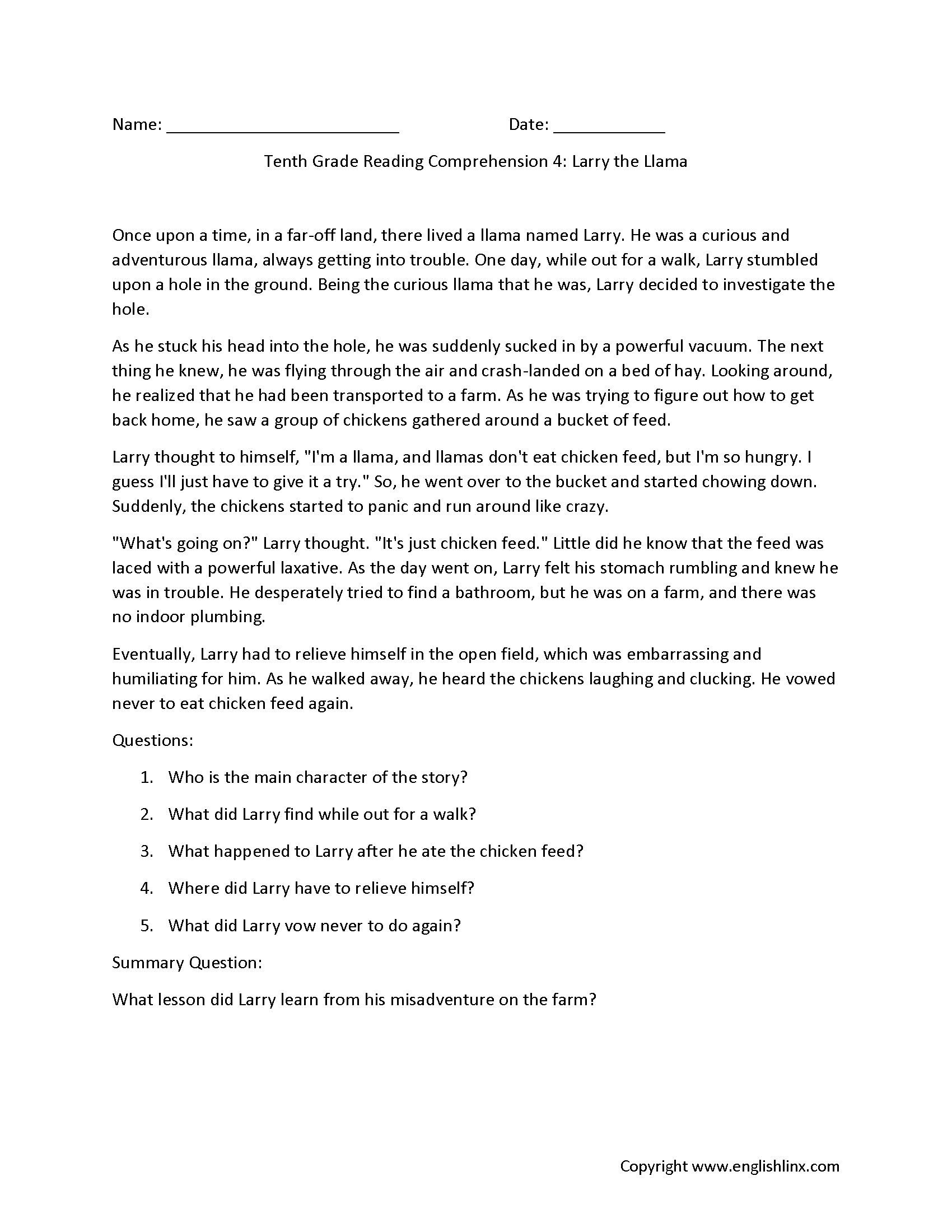 Honors English 10 Grade Worksheets Free Honors English 10 Grade Worksheets Free