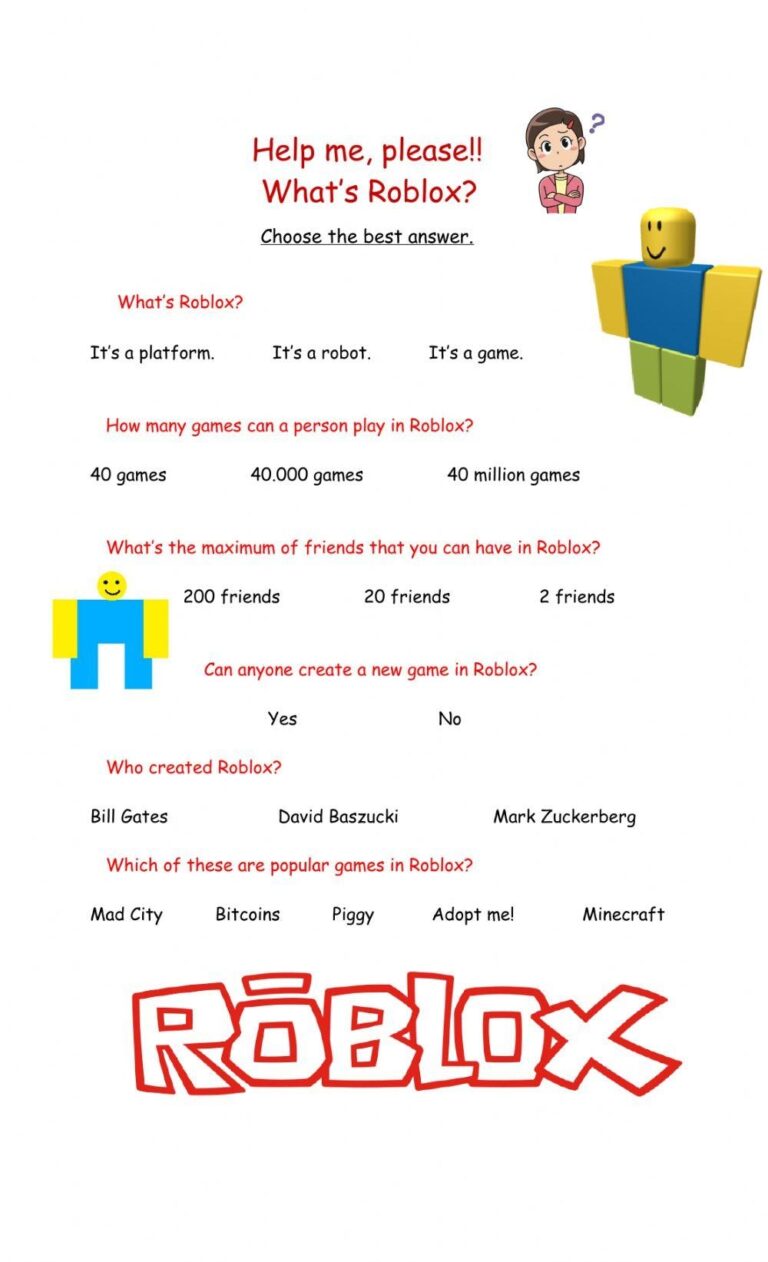 Roblox Free Interactive Worksheets 5955042