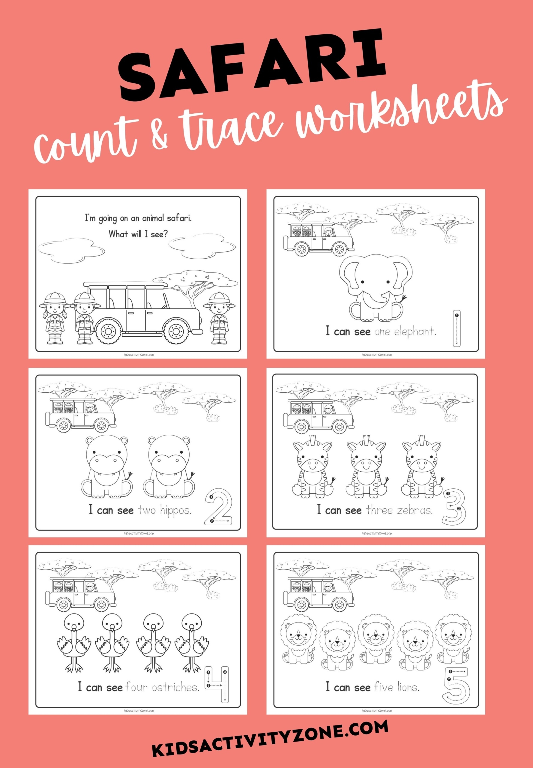 Safari Animal Math Worksheets For Preschool Safari Animal Math Worksheets For Preschool