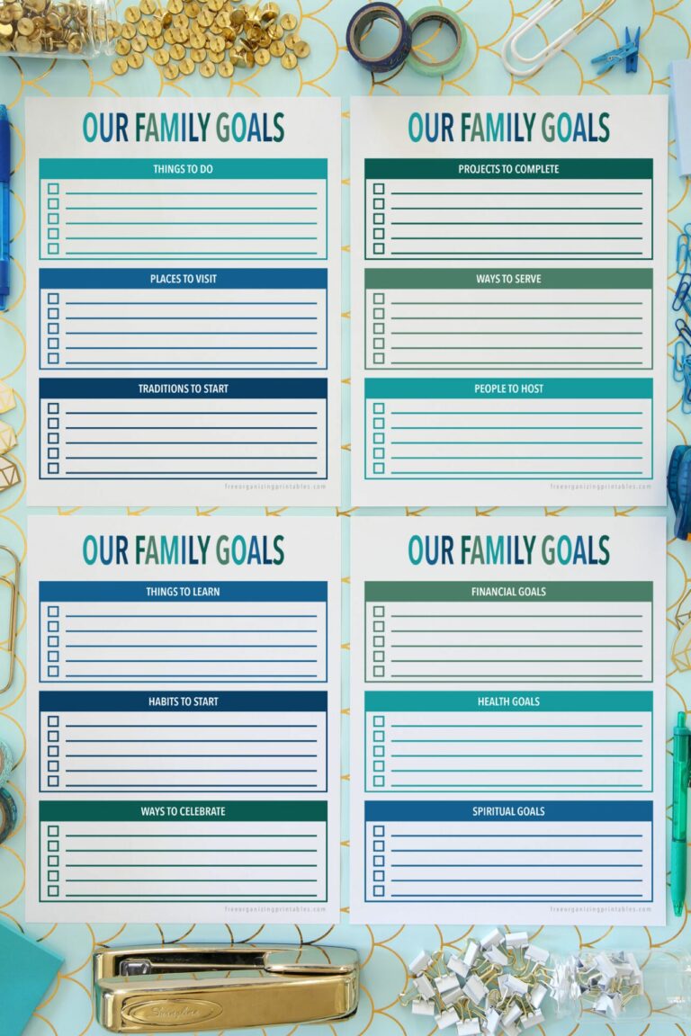 Set Family Goals The Easy Way with Free Printables 