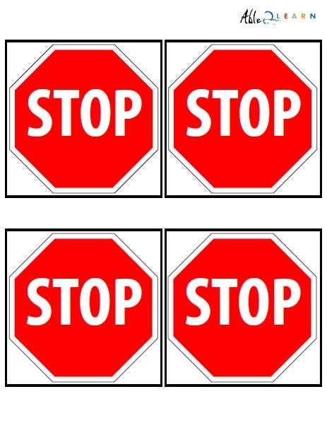 Stop Sign Flashcards ABA Resource