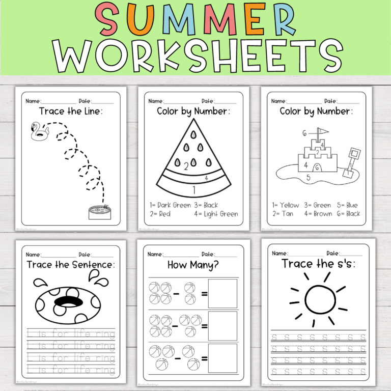 Summer Worksheet Bundle For Preschool And Kindergarten Made By Teachers