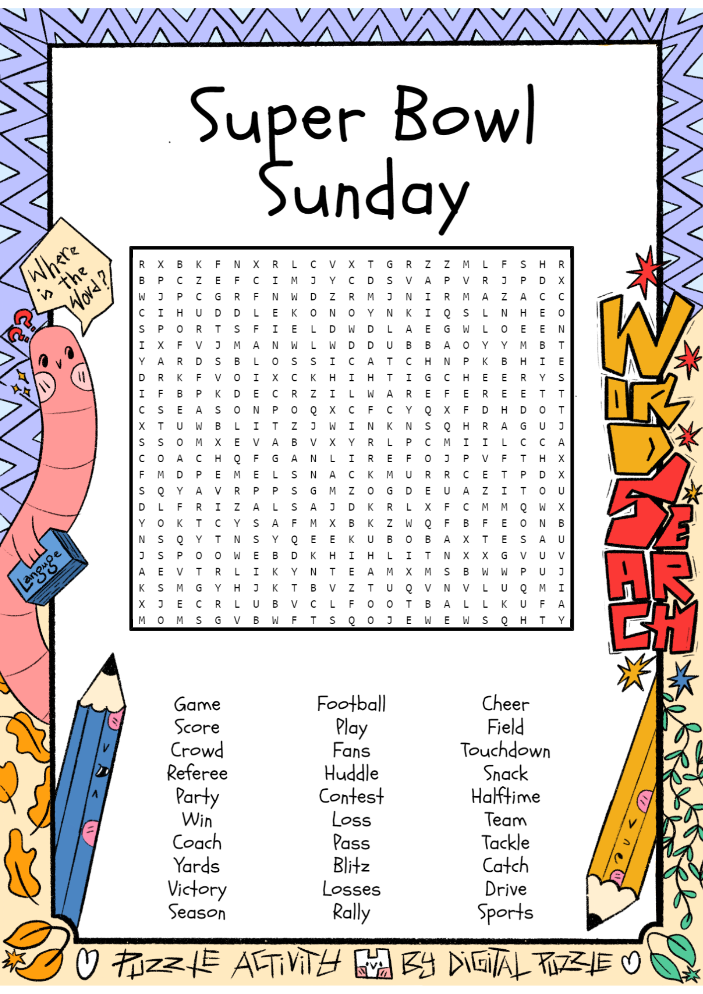 Free Printable Super Bowl Worksheets Free Printable Super Bowl Worksheets