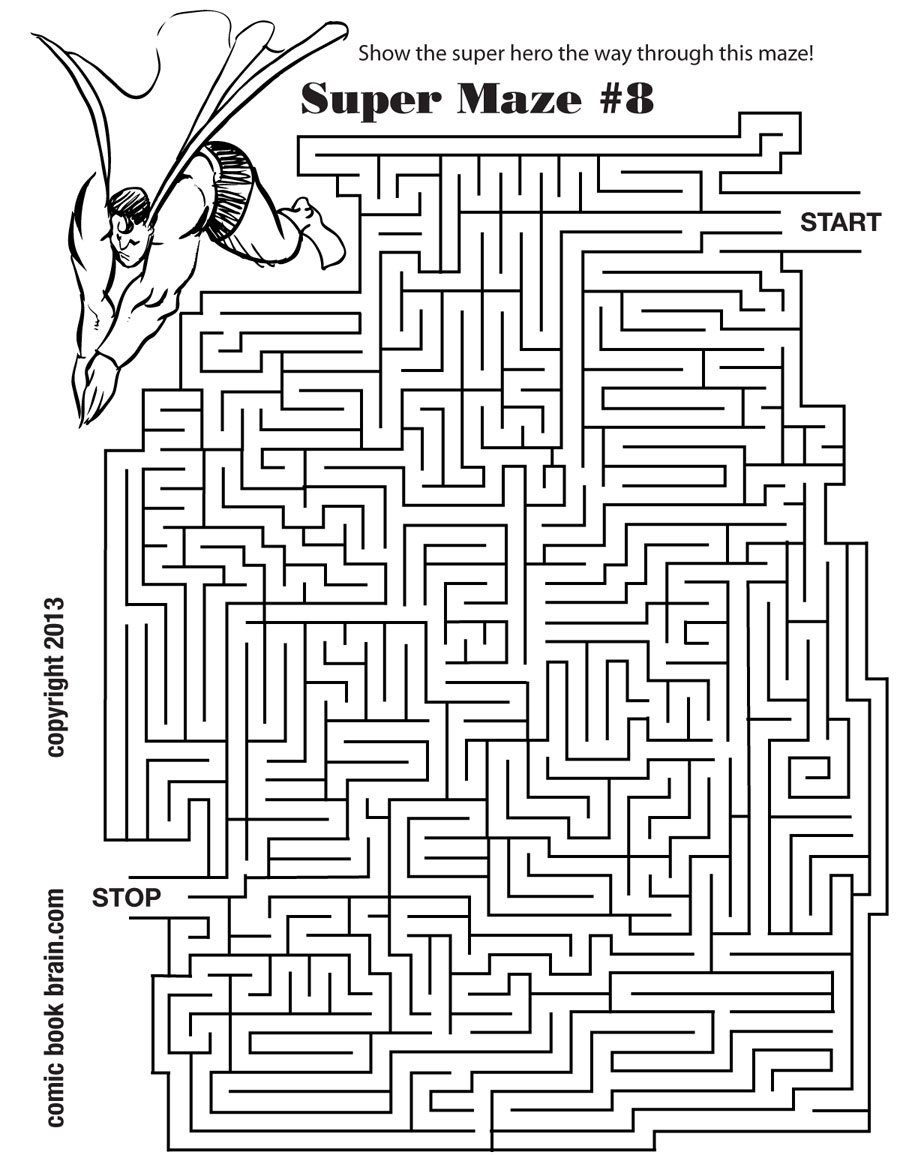 Superhero Maze Worksheet Superhero Maze Worksheet