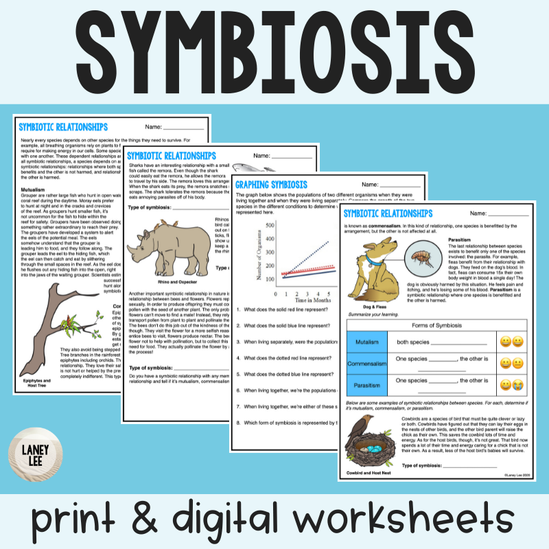 Symbiosis Reading Comprehension Worksheet Symbiosis Reading Comprehension Worksheet