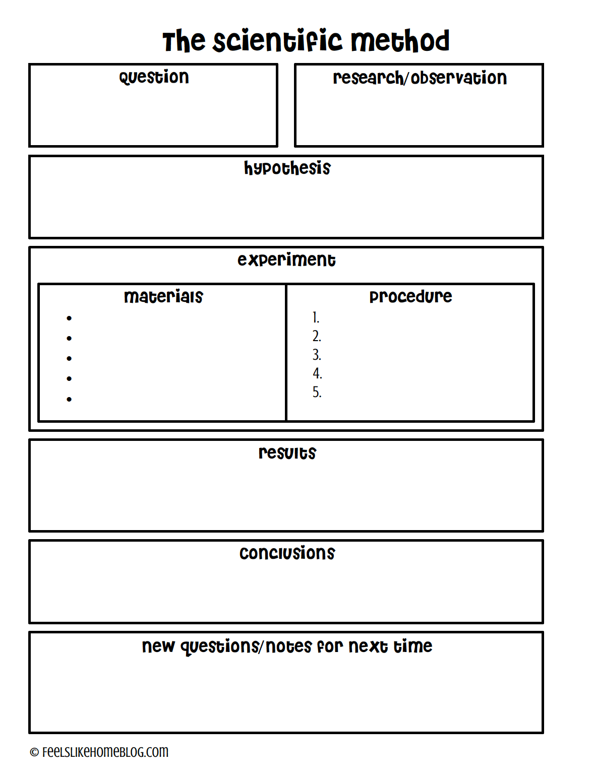 Free Printable Science Method Worksheets Free Printable Science Method Worksheets