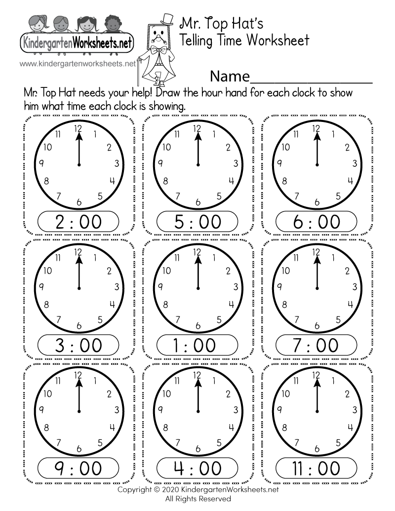 Telling Time Worksheets Free Kindergarten Telling Time Worksheets Free Kindergarten