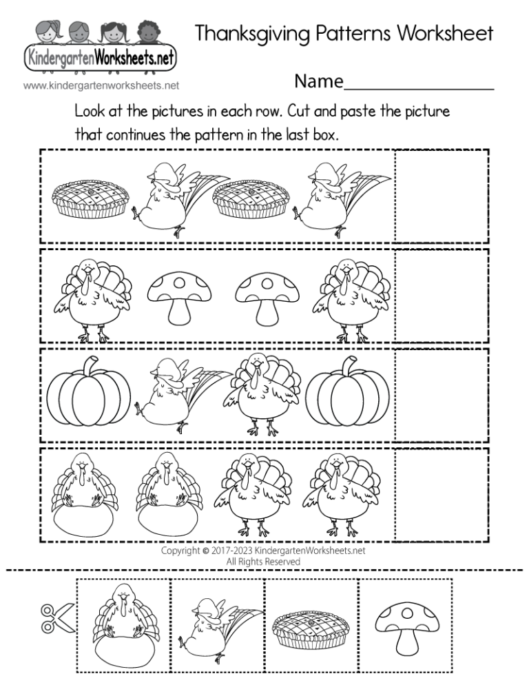 Thanksgiving Patterns Worksheet Free Printable Digital U0026 PDF