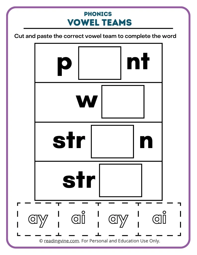 Free Printable Vowel Combination Worksheets Free Printable Vowel Combination Worksheets