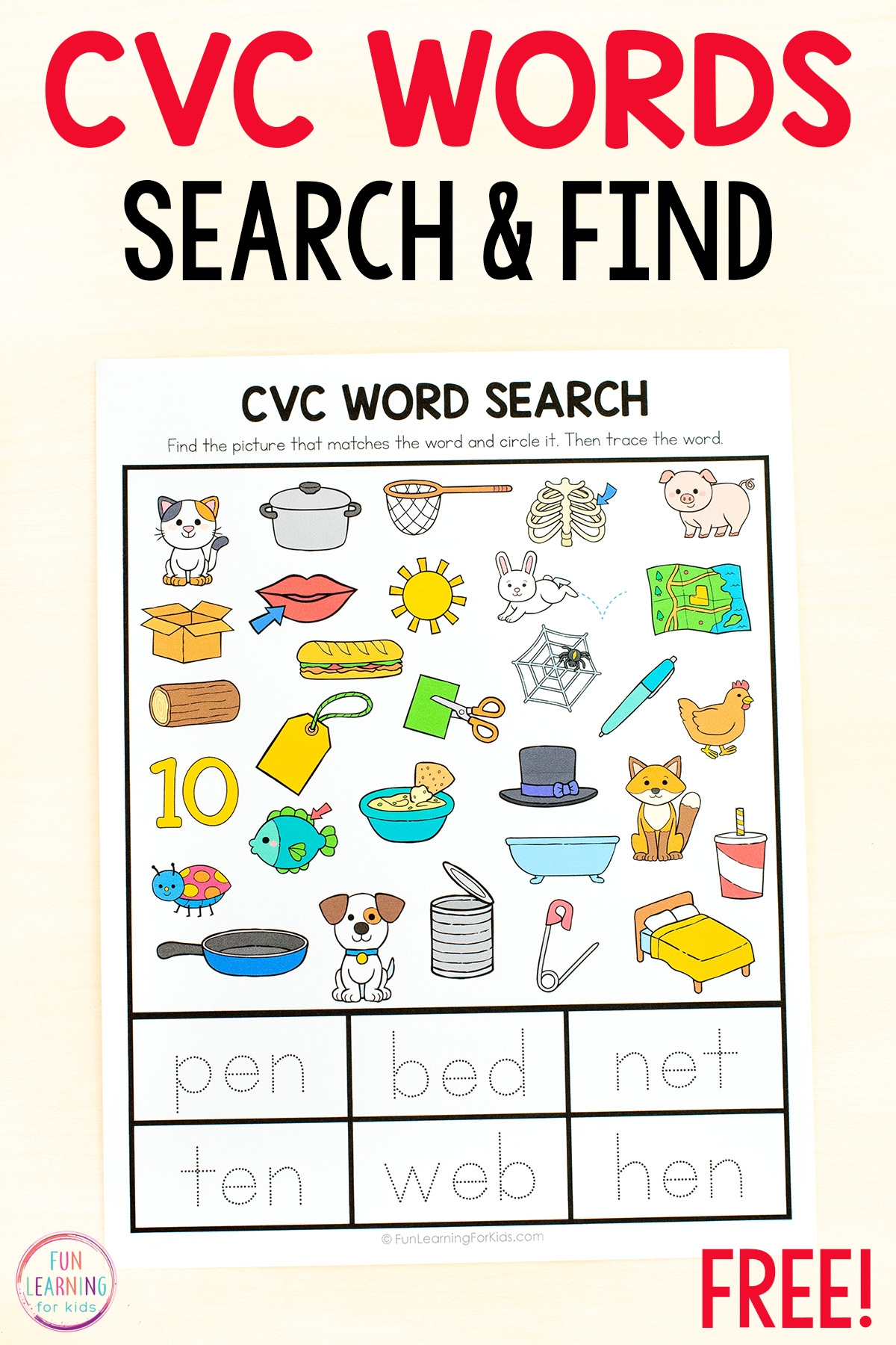 Printable Cvc Worksheets For Kindergarten Printable Cvc Worksheets For Kindergarten