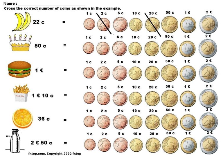 Work Sheet About Euro