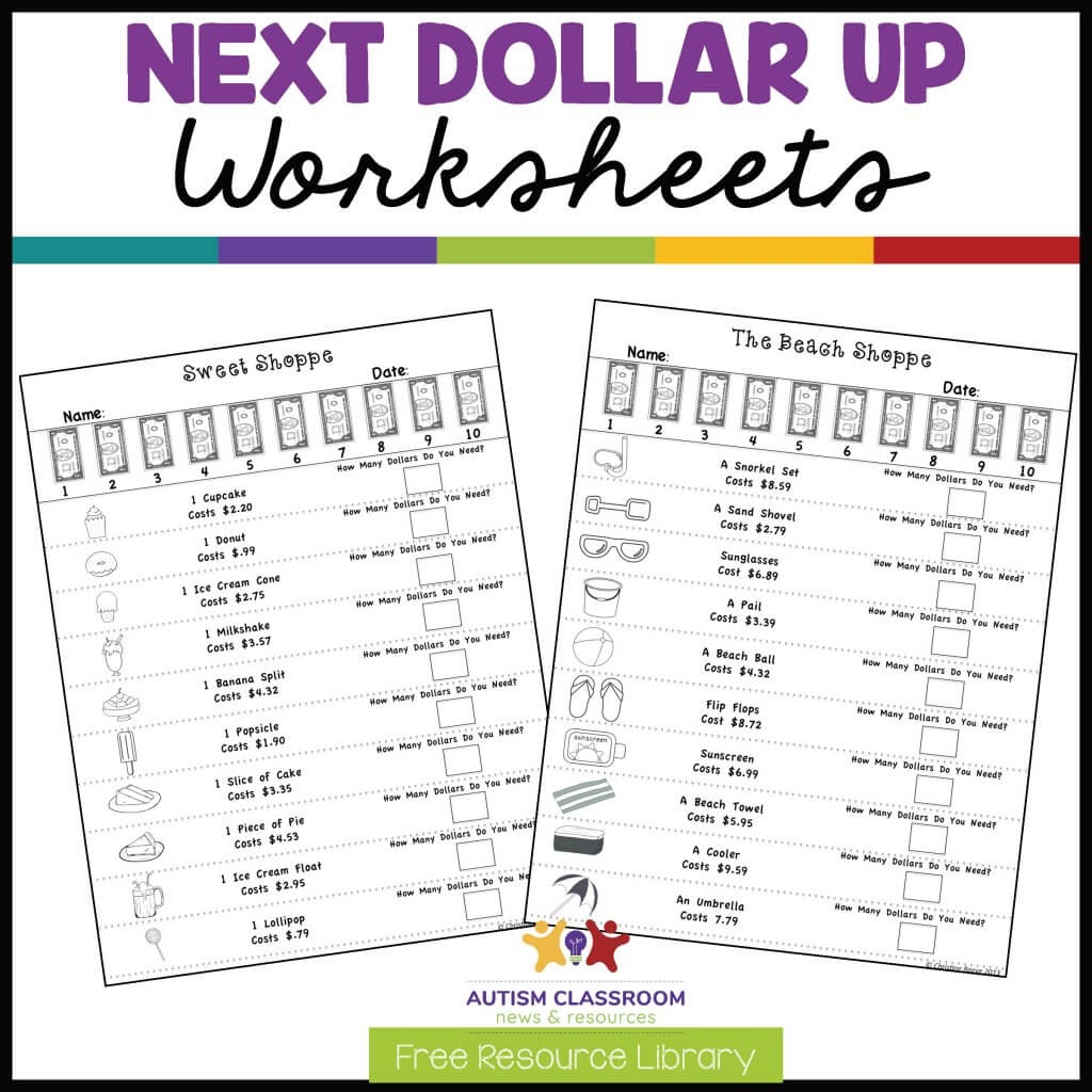 Next Dollar Up Worksheets Printable Next Dollar Up Worksheets Printable