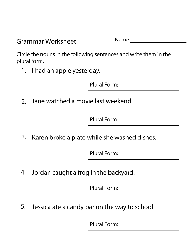Free Printable 4th Grade English Worksheets Free Printable 4th Grade English Worksheets